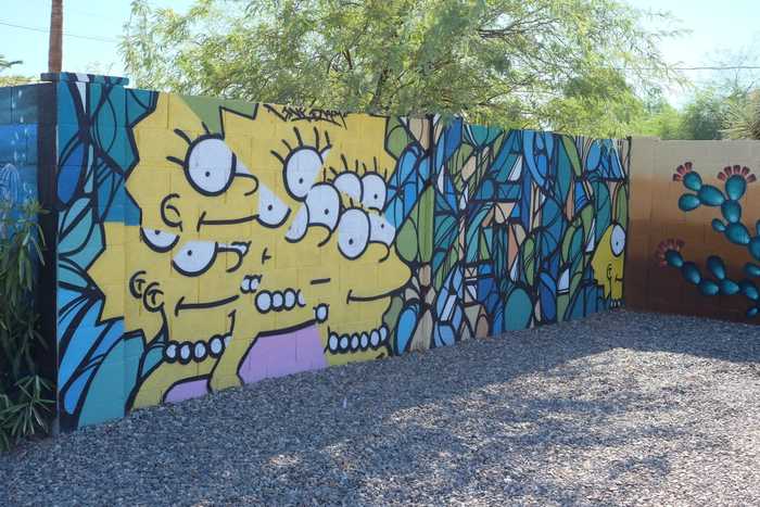 A mural of Lisa Simpson