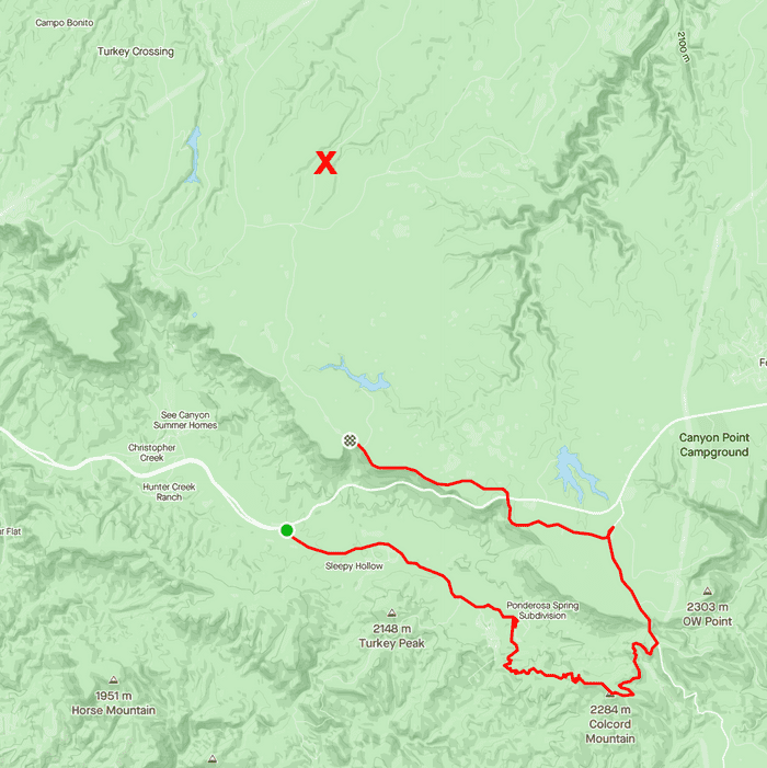 Strava map of the ride